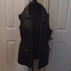 Quilted Vest  Women faux leather